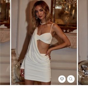 12th Tribe Kiera White Cutout Mini Dress